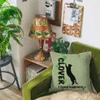 MegSan's free design🌷のラッキーな猫 green クッション