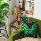 nyandaful storeの深緑の蝶 Cushion