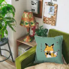  Millefy's shopのかぶりつく、キツネ Cushion