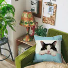 三毛猫の朝と黒猫の夜@好奇心倶楽部の朝と夜クッション Cushion