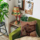 【CPPAS】Custom Pet Portrait Art Studioのアイリッシュセッタードッグ - レンガブロック背景 Cushion