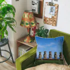 ほっかむりレンジャーのモヤイ像の風景 Cushion