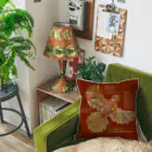 雁花工房（寄付アイテム販売中です）のWild plants of HOTOKENUMA-wetlands（ダークレッド+ダークグレー） Cushion