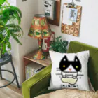 こねこねこねこのこねこねこねこ(黒ハチワレ) Cushion