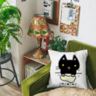 こねこねこねこのこねこねこねこ(黒) Cushion