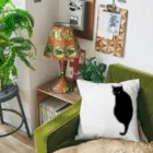 小鳥と映画館の振り向く黒猫 Cushion