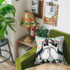 penguininkoの仲良く鳴き合うケープペンギン🐧背景ありB Cushion