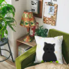 greetenの癒し猫 黒猫 Cushion