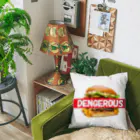 daddy-s_junkfoodsのDENGEROUS BURGER Cushion