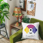 Free-WiFiのFree WiFi ロゴ グッズ（薄地） Cushion