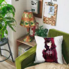 Red & Brack の猫耳パーカー Cushion
