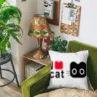 Suzutakaのくろねこクロル（I love cat） クッション