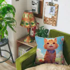 ネオン街/Neon Streetの魔法猫TIYCHA Cushion