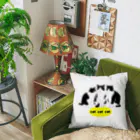 小鳥と映画館のハチワレーズ　猫　黄色ロゴ Cushion