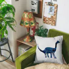 DiNOSAUR MARKeT/恐竜のインディゴブルーのブラキオサウルス Cushion