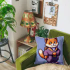 街の雑貨屋さんのかわいいたぬきのドット絵グッズ Cushion