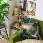 TechArtWorkGalleryの夜明けの滝と山々の美しい自然風景 Cushion