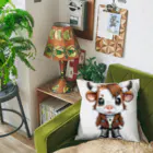 Vasetti_pressのスニーカーを履いた牛 Cushion