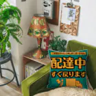 freenotomoの配達員アイテム　”すぐ戻ります”　緑 Cushion