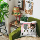 ねこほうチャンネル公式グッズの5匹ねこほうイラストグッズ Cushion