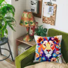 モツ鍋屋の花とライオン Cushion