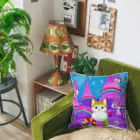 Moichi Designs Shop-2023のホワイトキャットハウス Cushion