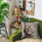 うねうねキャッチのエレガントなネコ Cushion