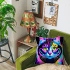 629_CAT_ARTのカラフルサイバーキャット vol2 Cushion