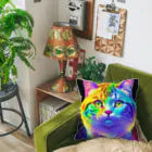 629_CAT_ARTのカラフルサイバーキャット vol3 Cushion