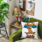 sloth_giraffeのスケートボードするワンコ Cushion