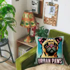 Urban pawsの情けない顔のパグチワワ「Urban paws」 クッション