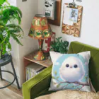 酉年による鳥好きのための鳥デザインの白くて真んまるなシマエナガ Cushion