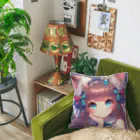 終わらない夢🌈の青い瞳が美しい✨猫耳少女💖 Cushion