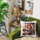 プリンゴブリンの赤毛の読書メガネさん Cushion