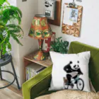 パンダの自転車に乗っているパンダ Cushion