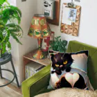 黒猫と珈琲のバレンタインに黒猫のチョコレートボムはいかが？ Cushion