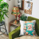 りんりんの可愛いシロクマちゃんショップ　かわいいよ！の水遊びをしている白熊 Cushion