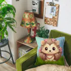 Vasetti_pressの草の中に座っているハリネズミ Cushion