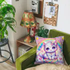 黒猫のluna　SUZURI支店のゆめかわ白にゃんこ(AI) Cushion