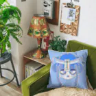 🥚🍏☠︎の末っ子のキョンシーちゃん(blue) Cushion