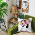 バツ2バツ1再婚夫婦公式ショップのバツ2バツ1再婚夫婦イラスト Cushion