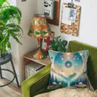 黒猫のluna　SUZURI支店の魔法陣が描かれた空(AI) Cushion