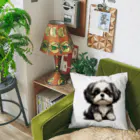 Shih Tzu Fanのシーズー（黒／白） クッション