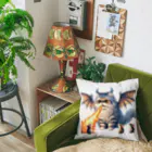 nekodoragonのブサカワ！火噴き猫ドラゴン　背景透過ver Cushion