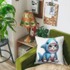 IloveCatのサメのフードを被った子猫 Cushion