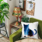 猫との風景の星空と猫_006 Cushion