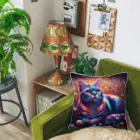 momonekokoの虹色の空を見上げる猫 Cushion