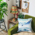 Green__teaの雪原と一軒家 Cushion