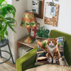 にゃんぼショップ🐈のごはんまちにゃんこ Cushion