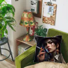 ブラウンのsmoking Cushion